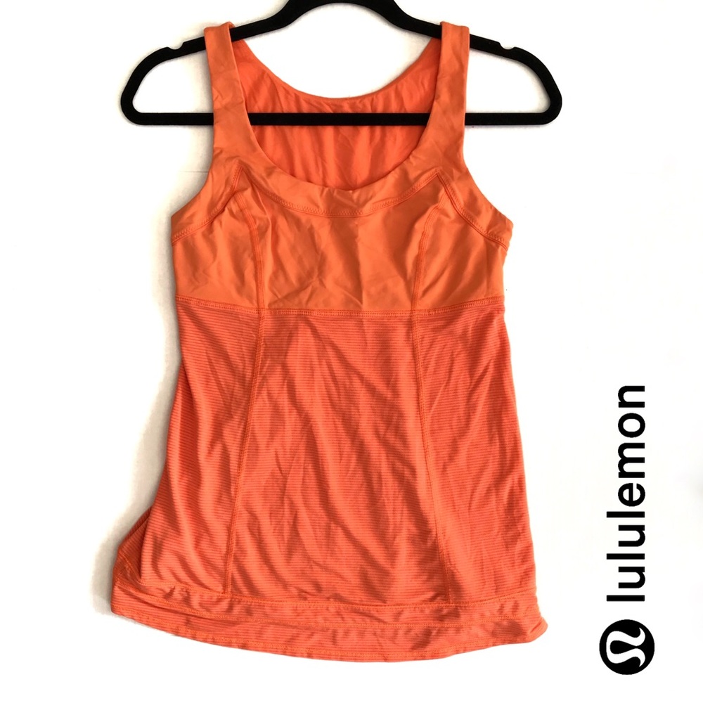 Lululemon Neon Orange Tame Me Tank Size 6